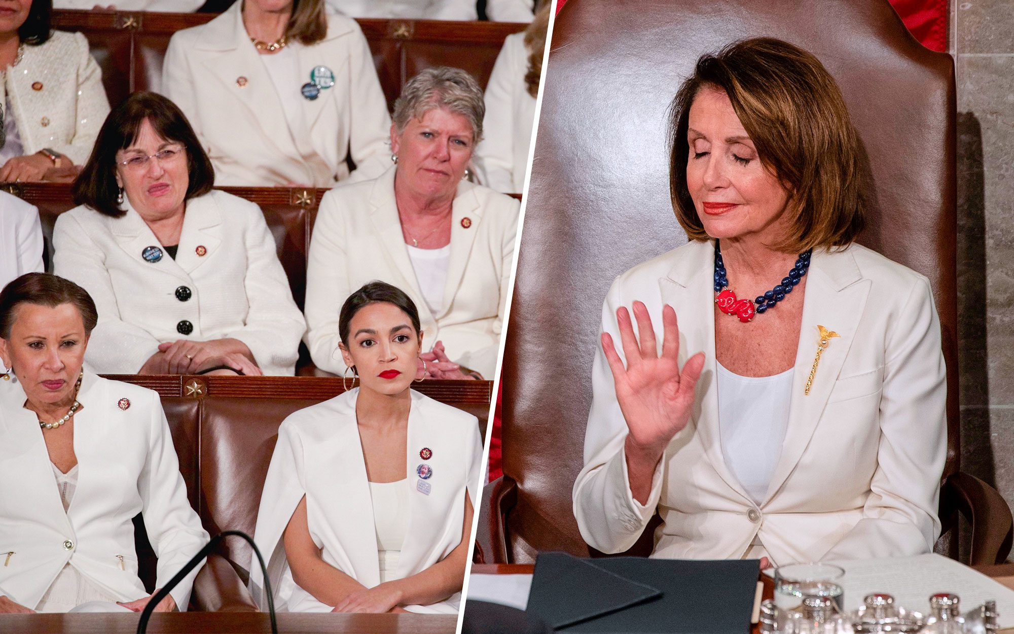 Pelosi and 'White Pant Suit Crew' Take Heat for Sitting Stone-Faced Through Much of ...2000 x 1250