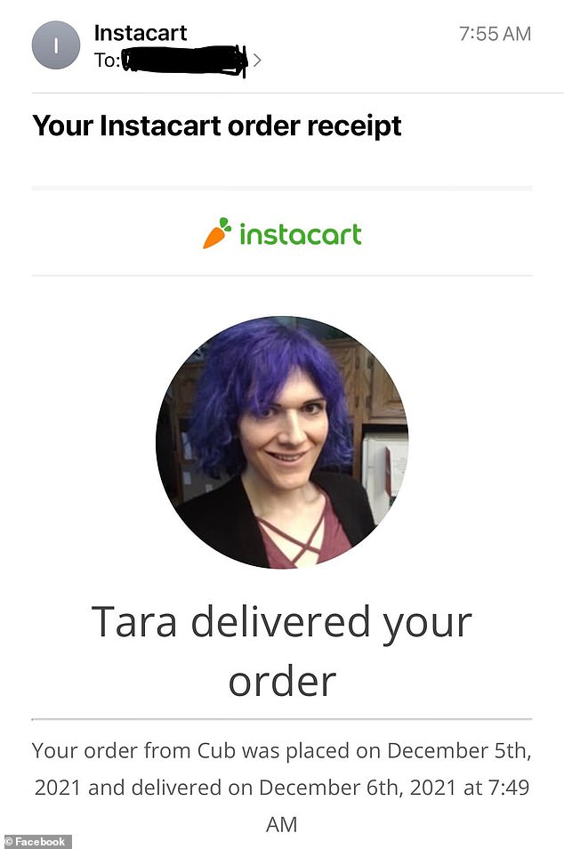 The elderly couple's loved ones shared a screenshot of their receipt from Cub Foods, which showed a picture of Tara, who has since been removed from the platform. Police said Tara is 36 and from Coon Rapids, Minnesota