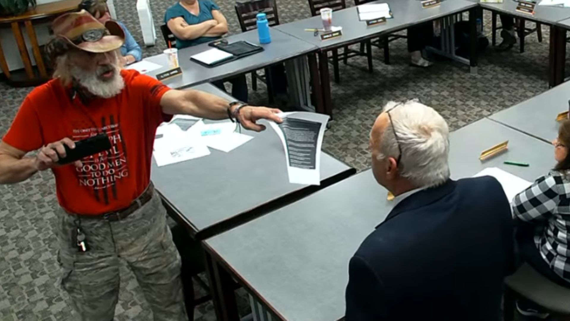 Truth-Slinger Confronts Maine School Board, Phone Slapped From His Hand, Police Step In [WATCH]