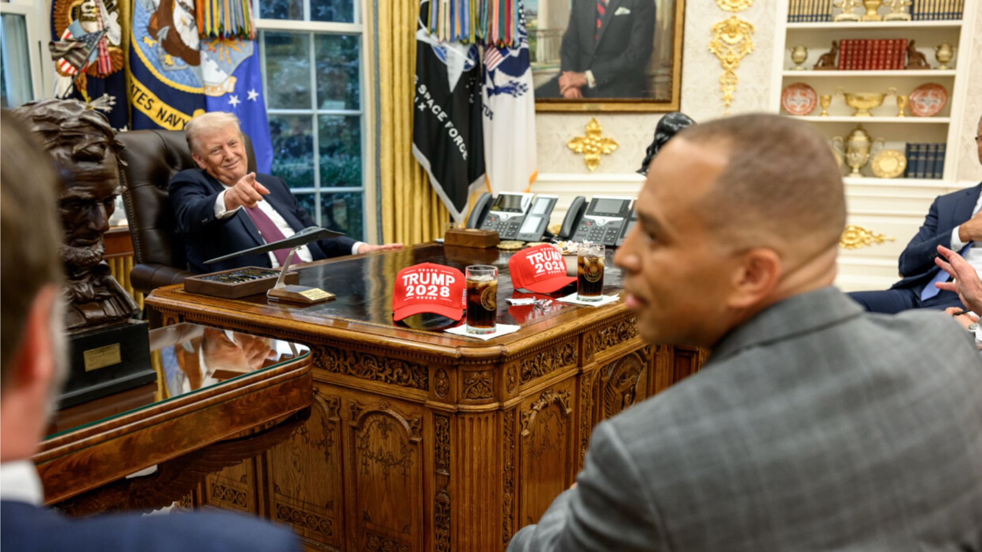 Trump Takes Trolling to Another Level During Meeting with Jeffries and Schumer [WATCH]