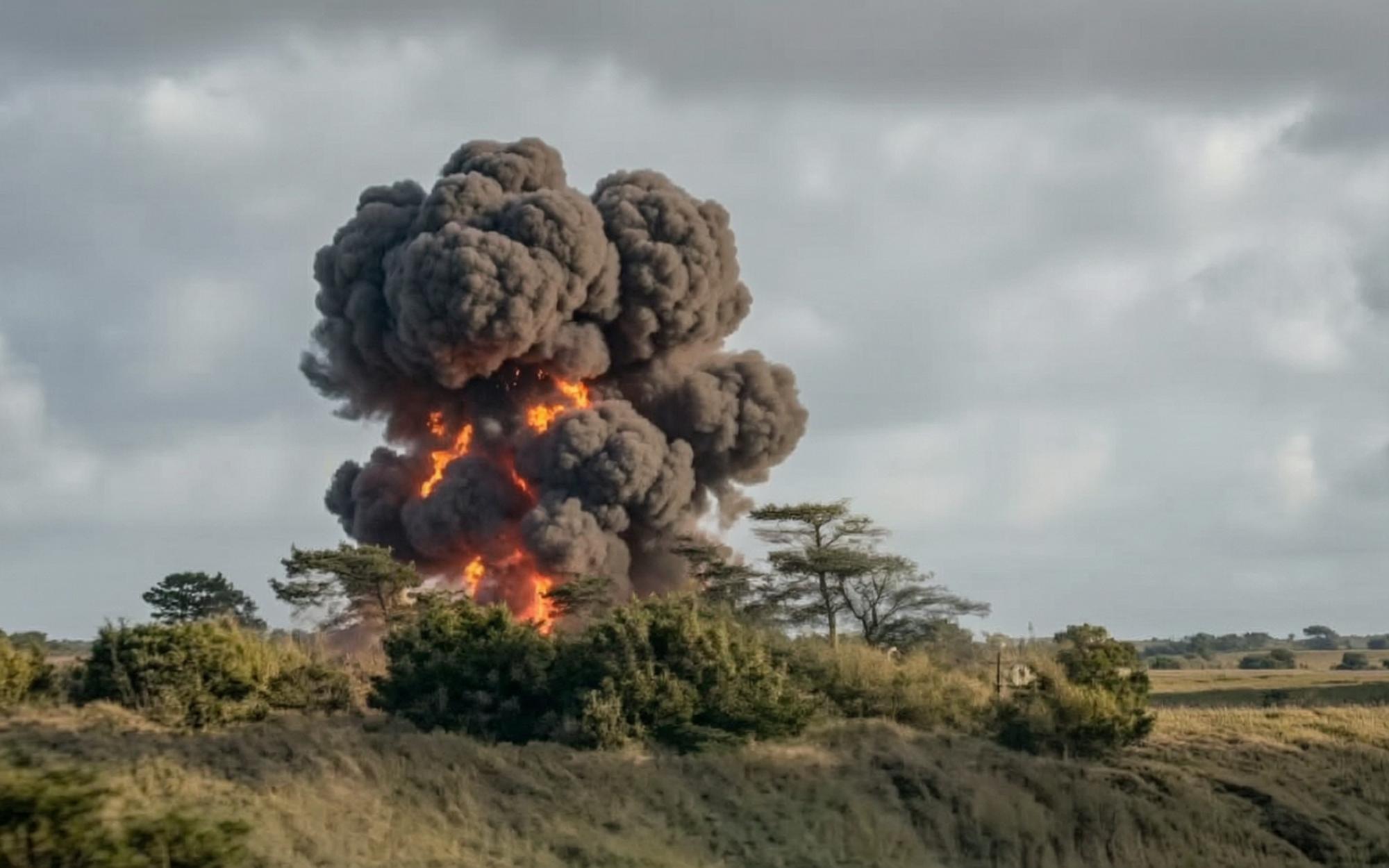 RAF Pilots Eject Moments Before Training Jet’s Fiery Crash in Wales [WATCH]